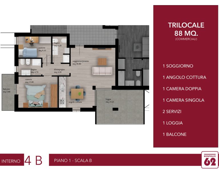 INTERNO 4BPIANO 1° SCALA B